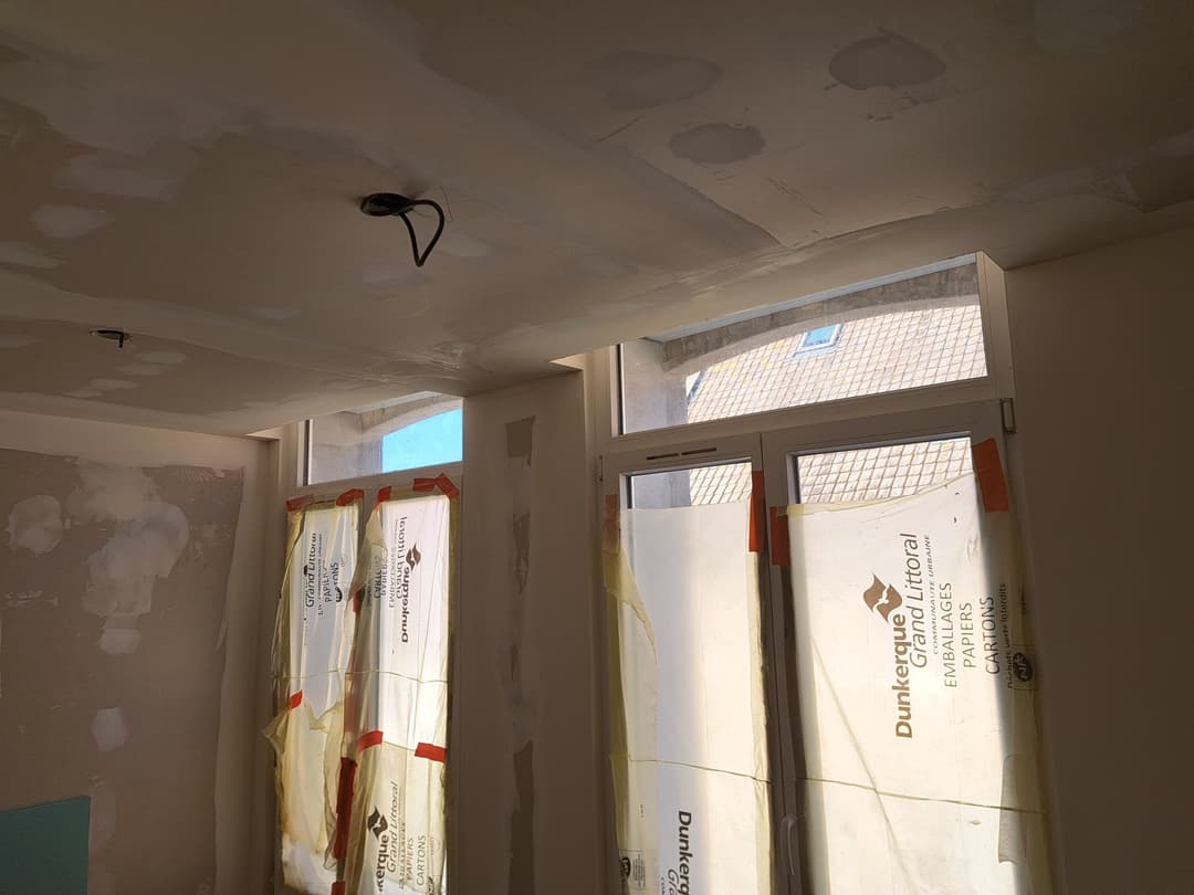 Rénovation plâtrerie chantier