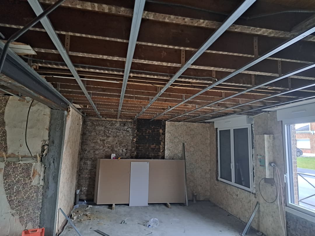 Rénovation plâtrerie chantier