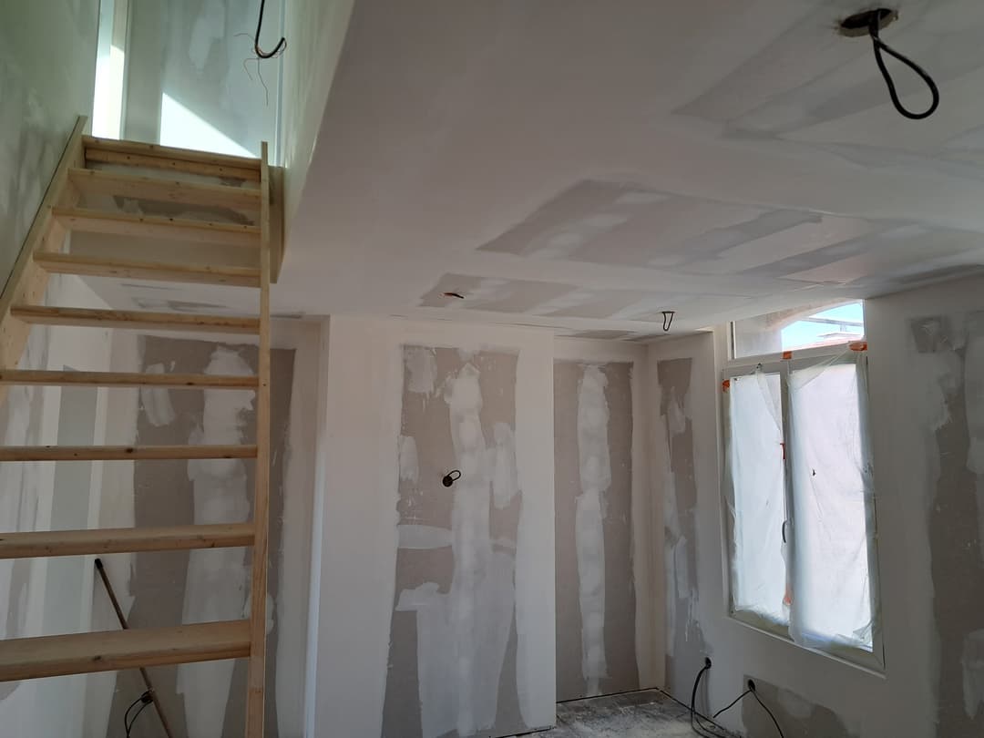 Rénovation plâtrerie chantier