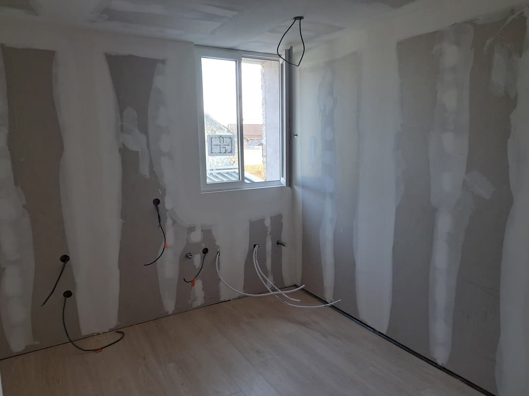 Rénovation plâtrerie chantier
