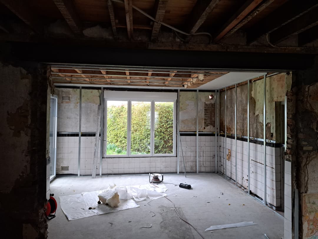 Rénovation plâtrerie chantier
